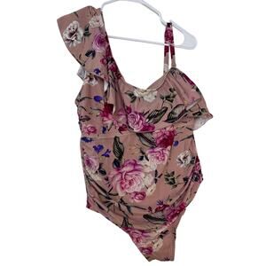 LYSA Swim One Piece Floral Bathing Suit Ruffle Womens Size 1x